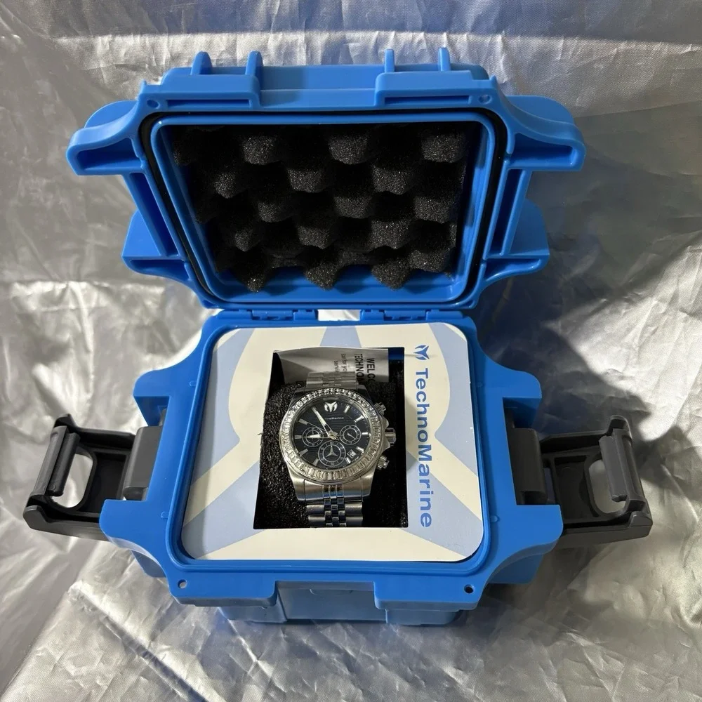Invicta TechnoMarine Manta Ray Watch‎ - 42mm Steel Silver  Blue TM-222017 BNIB